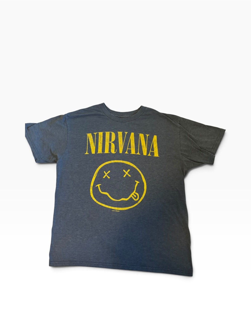Nirvana Blue Short Sleeve Graphic T Shirt Men's Size Large Grunge Rock